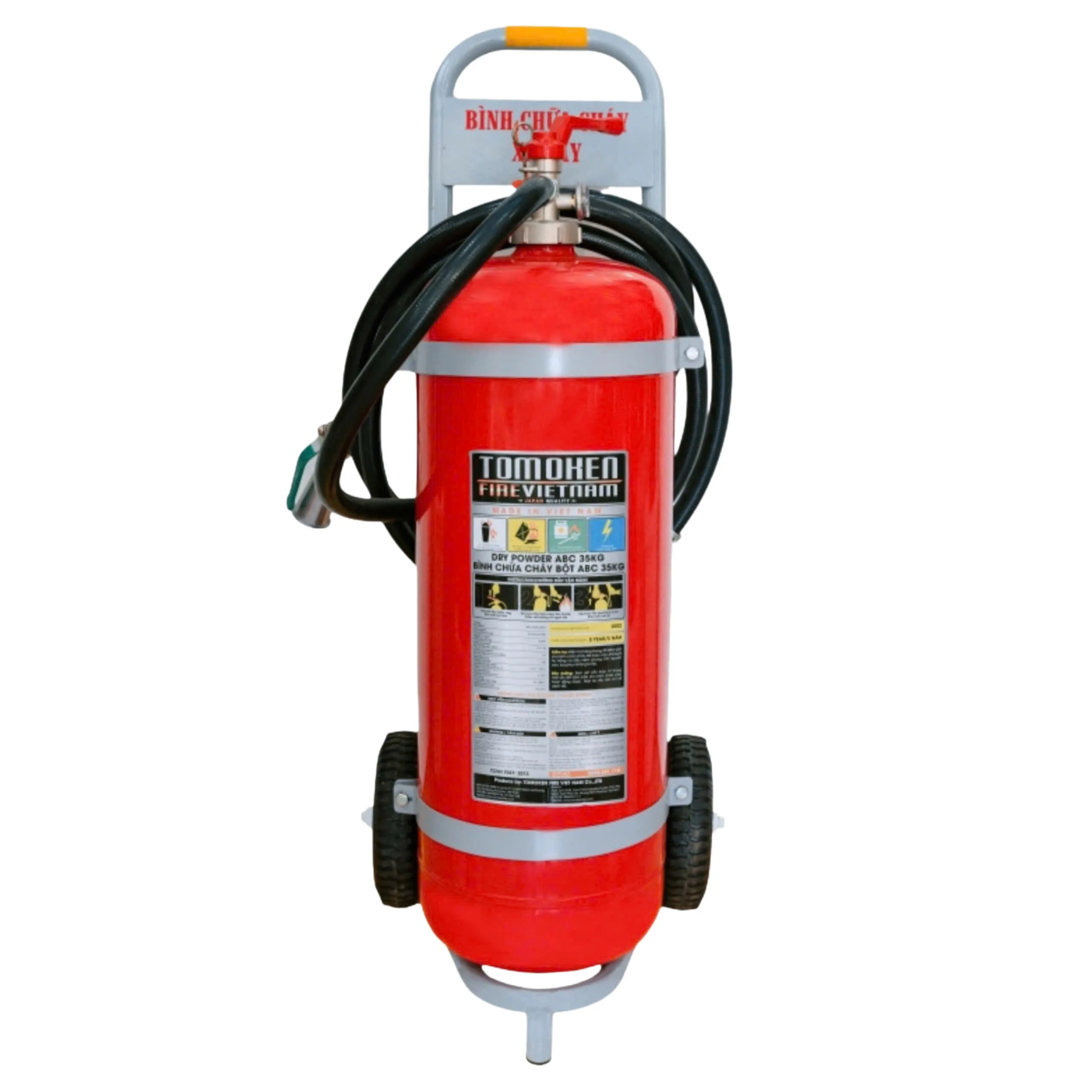Bình chữa cháy xe đẩy Tomoken bột ABC 35kg TMK-VJ-ABC/35KG (Tem PCCC) Bình chữa cháy xe đẩy Tomoken bột ABC 35kg TMK-VJ-ABC/35KG (Tem PCCC)